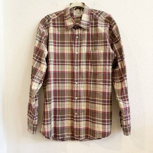 J Crew Men's Button Down Shirt Plaid Multicolor 100% Cotton‎ Long Sleeve Size L